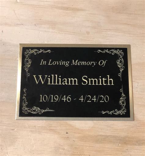 Custom Cremation Memorial Name Plates 